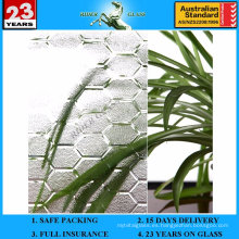 3-8mm Clear Beehive modelado de vidrio con AS / NZS2208: 1996